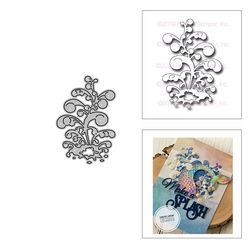 

Новинка DIY брызги спрей волны 2021 без штампов тиснение ремесло и металлические Вырубные штампы для изготовления бумаги карты Скрапбукинг Ук...