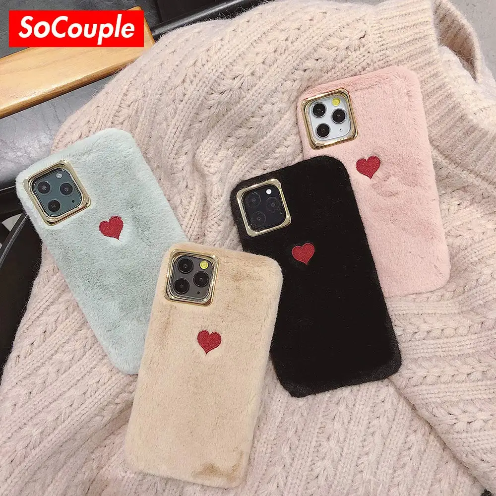 Чехол SoCouple для телефона iPhone 11 6 6s 7 8 Plus XR X XS Max плюшевый Мягкий ТПУ чехол с