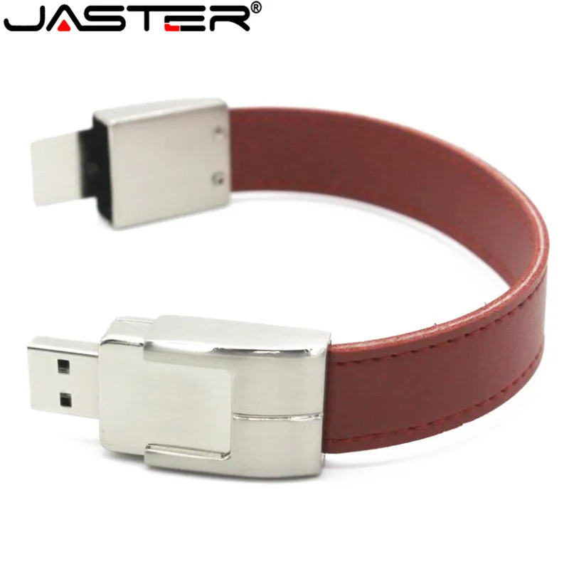 JASTER модный креативный металлический USB флеш-накопитель, кожаный и металлический Брелок USB 2,0 32 ГБ 16 ГБ 8 ГБ 64 Гб карта памяти полная емкость