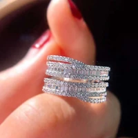 2021 new trend luxury wedding rings for women aesthetic white gold jewelry gifts for gril friend wholesale ring accessories