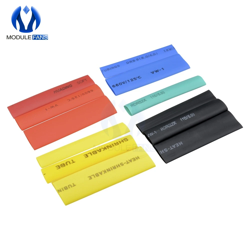 Термоусадочные трубки для автомобильных кабелей 8 размеров разные цвета 164 шт. 328