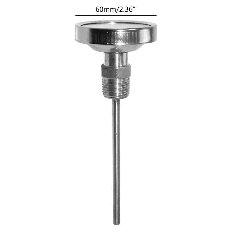 

Long Probe Deep Fry Thermometer for Brewing with Instant Read Stainless Steel Stem Meat Cooking Dial Thermometer for Home K0AA