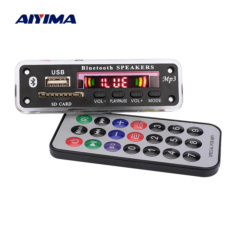 Bluetooth mp3 декодер AIYIMA WMA WAV FLAC APE декодирование AUX USB SD FM радио Музыкальный плеер для
