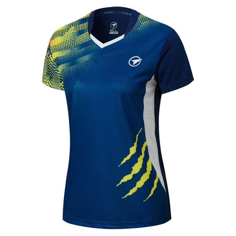 Woman 1 shirt Новые рубашки для бадминтона для мужчин/женщин, спортивные рубашки для тенниса, футболки для настольного тенниса, быстросохнущие спортивные футболки для тренировок A121 - Цвет: Woman 1 shirt