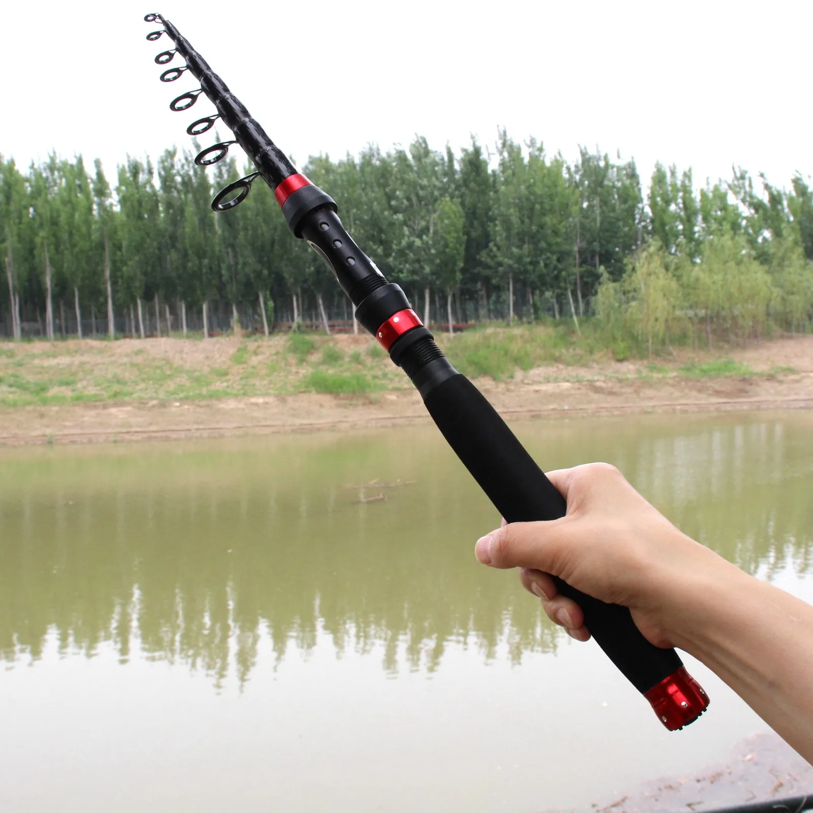 Портативная телескопическая рыболовная удочка спиннинг ручная снасть морская 1 8