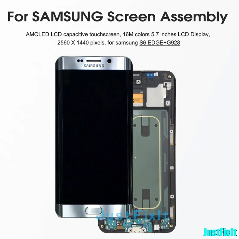 Оригинальный ЖК дисплей для SAMSUNG GALAXY S6 edge plus G928 G928F сенсорный экран замена