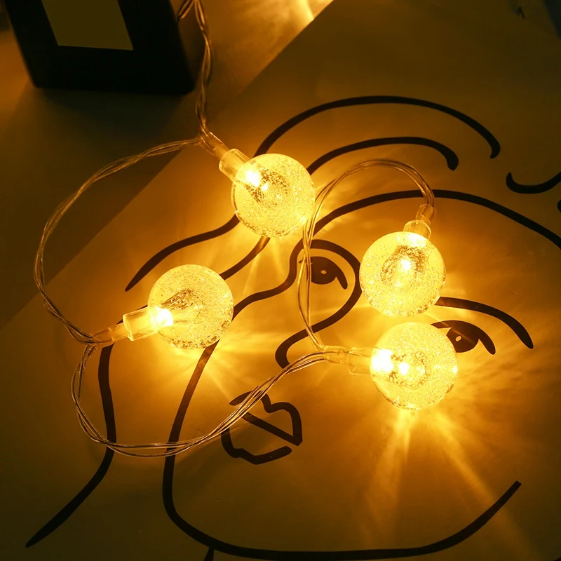 

2Set 150cm 10Led String Lights Fairy Gypsophila Bubble Ball Lamp Holiday Lighting Indoor for Wedding Decoration