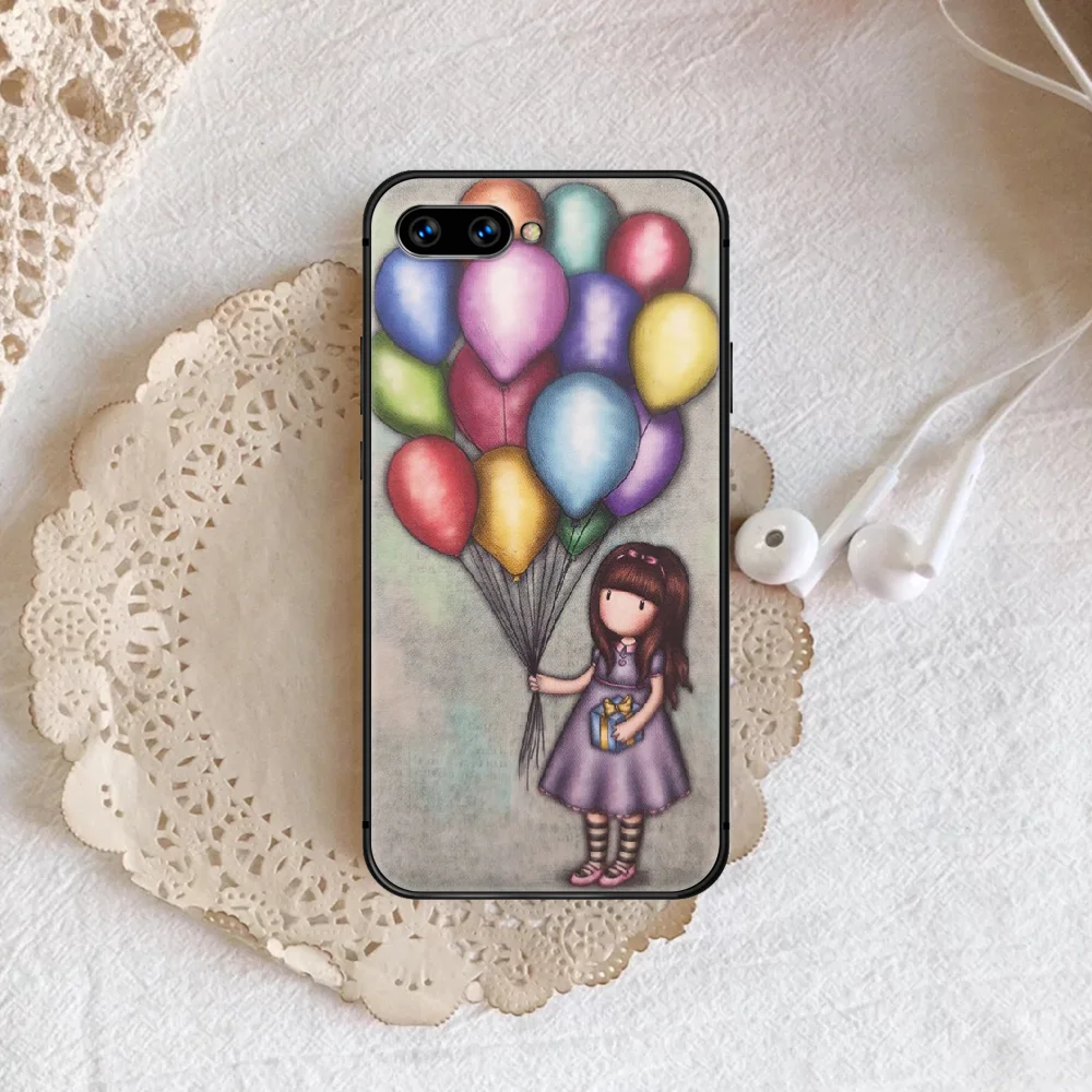 

Cartoon Santoro Gorjuss girl Phone Case Cover Hull For honor 7a 8 8s 8a 8x 9 9x 10 20 i Lite Pro black Etui Soft Back 3D Cell