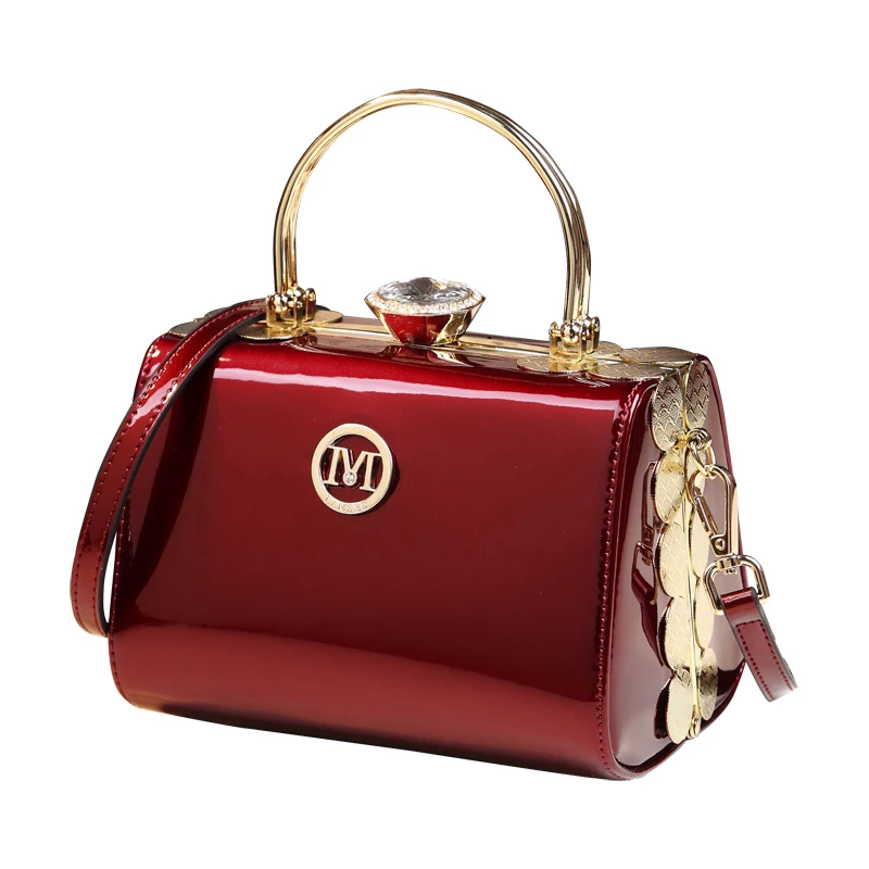 Модные маленькие сумки мессенджеры из лакированной кожи для женщин кожаная