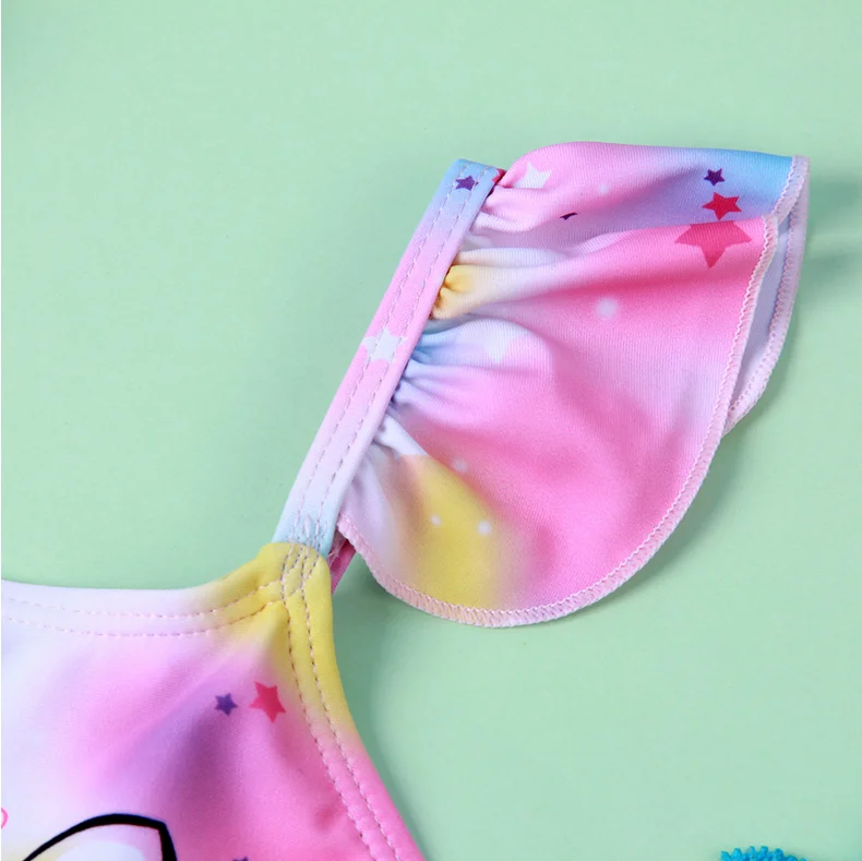 Купальник для девочек 3 8 лет Раздельный купальник с принтом единорога из двух