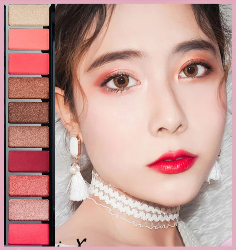 Тени для век PHOERA Earth Русалка Тыква грейпфрут цвет матовый жемчуг водостойкие