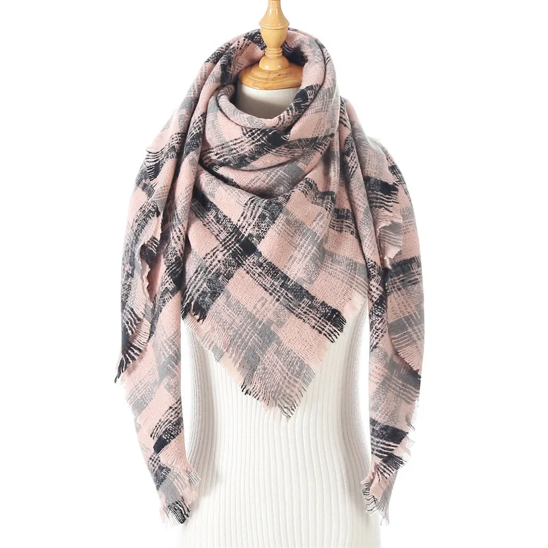 Новинка роскошный брендовый женский трикотажный шарф треугольной формы в