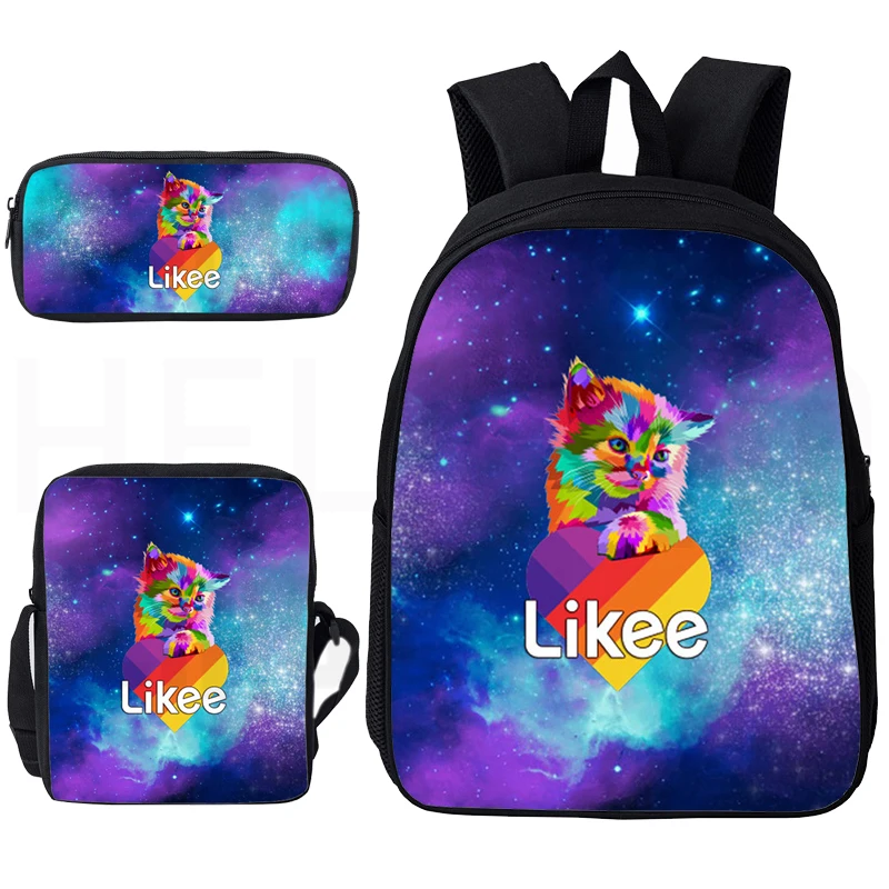 Детский Рюкзак Kawaii Cat Laser Travel LIKEE повседневный рюкзак с изображением животных для