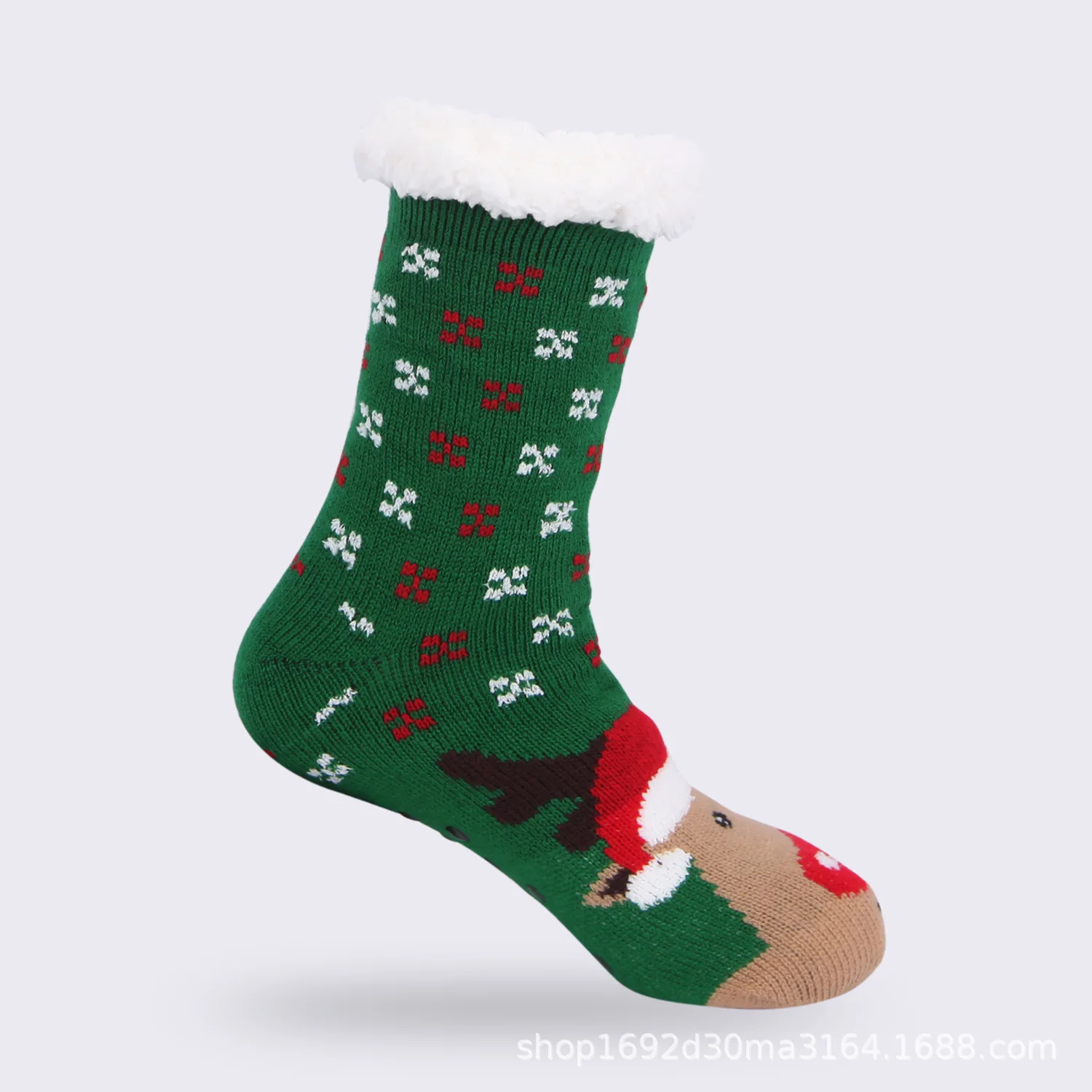 Calcetines de Navidad para mujer, medias gruesas de terciopelo para dormir en el hogar, decoraciones para el suelo, Oto&ntilde;o e Invierno-4