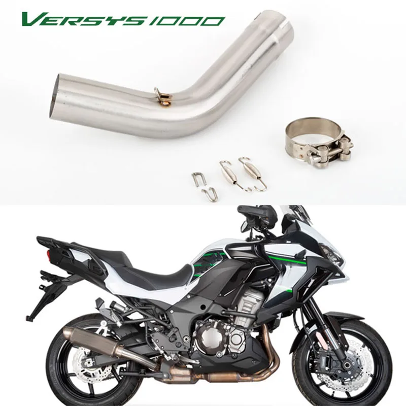 

Слипоны для Versys 1000 KLZ1000 2019 2020 средняя звеньевая трубка выхлопная труба мотоцикла Модифицированная 51 мм Интерфейс