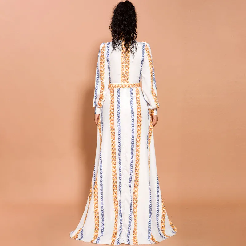 

Plus Size 2020 Women Summer Dresses Bohemian Chiffon Maxi Dress Long Sleeve Dress