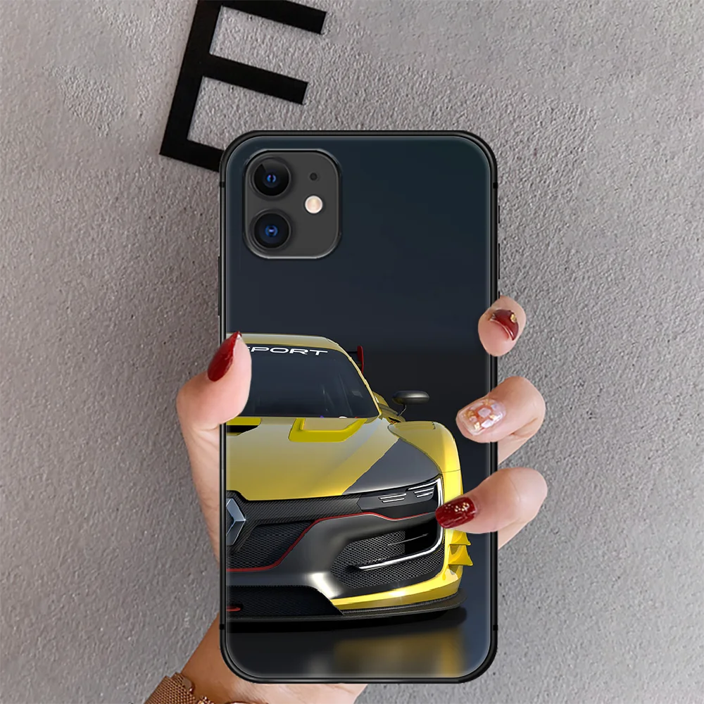 

French Car Renault Phone Case Cover For Iphone 6 6S 7 8 11 12 Se 2020 X Xs Xr Pro Max Plus Mini Black Pretty Black Etui