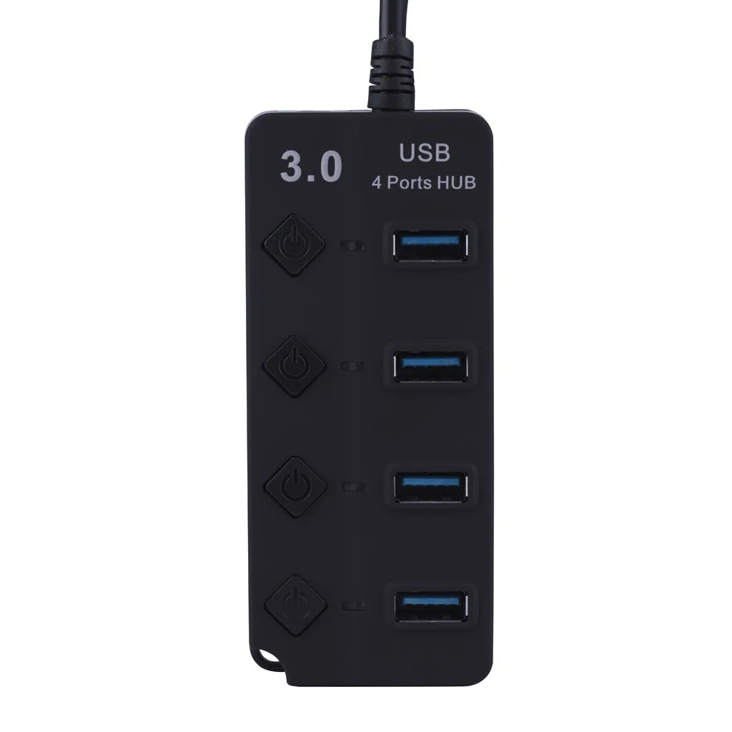 

HIPERDEAL(HIPERDEAL) USB Hub 4-Port USB3.0 Wired Length 30cm Super Speed 5Gbps Hub With ON/OFF Switch LED usb c hub rj45 2020