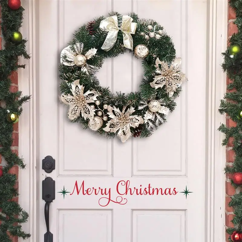 40 см красивый элегантный подвесной Рождественский венок гирлянда блестящий