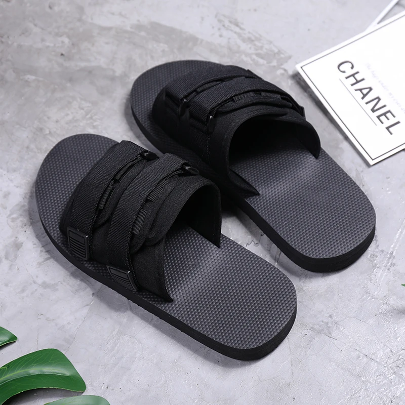 

New Men Stylish Adult Sandals Black Slides Thick-soled Indoor Outdoor Slippers Men Flip Flops Swimming Slippers Shoes Sandals