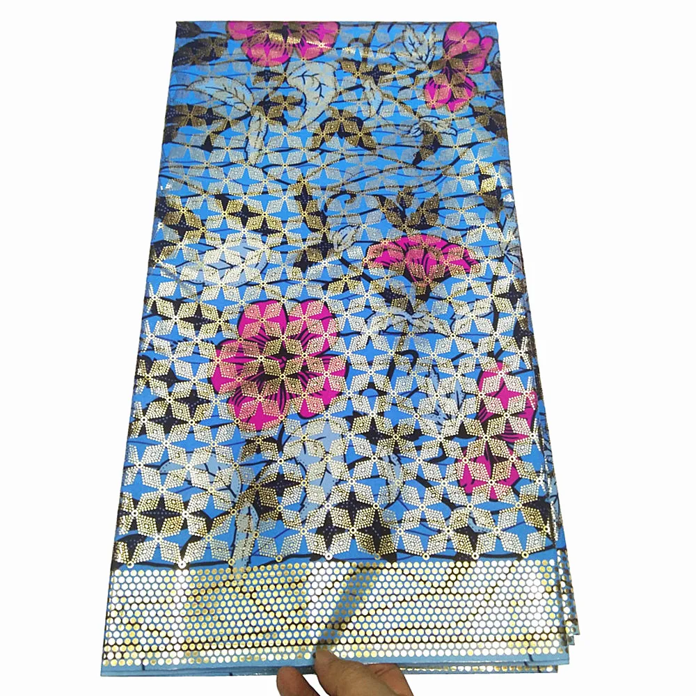 2021 Новая африканская ткань с золотым воском полиэстер Анкара Высококачественная