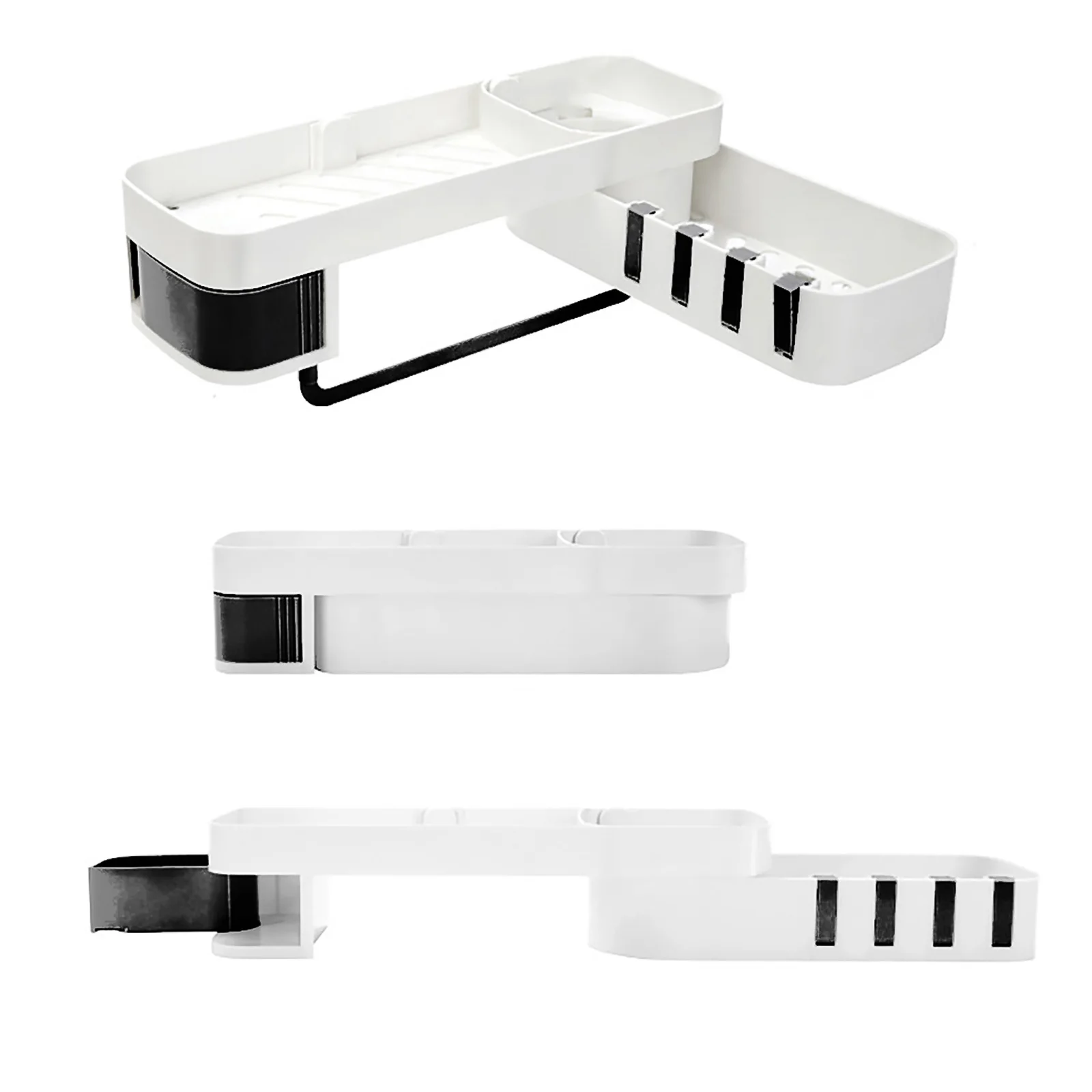 

Wall Mounted Bathroom Corner Storage Rack Shower Shelf Kitchen Organizer Bathroom Storage Self-Adhesive