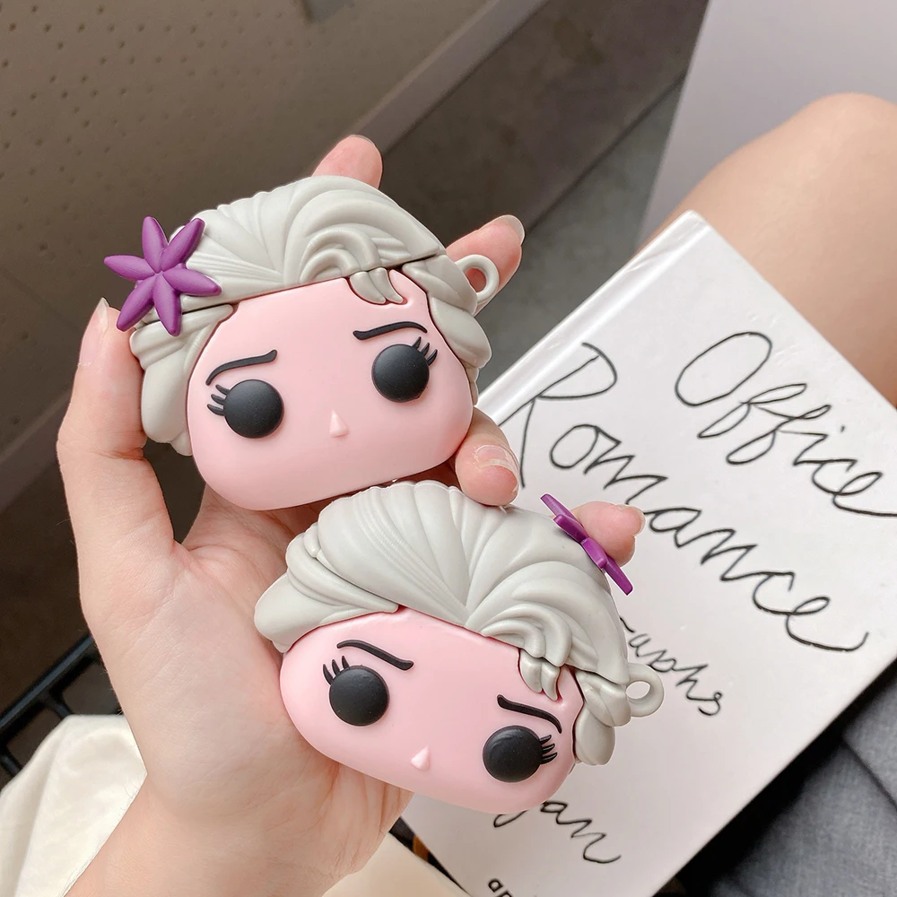 

Disney Elsa Frozen Airpods Case Soft Silicone Cute Kawaii Cartoon Wireless Earphone Waterproof Case