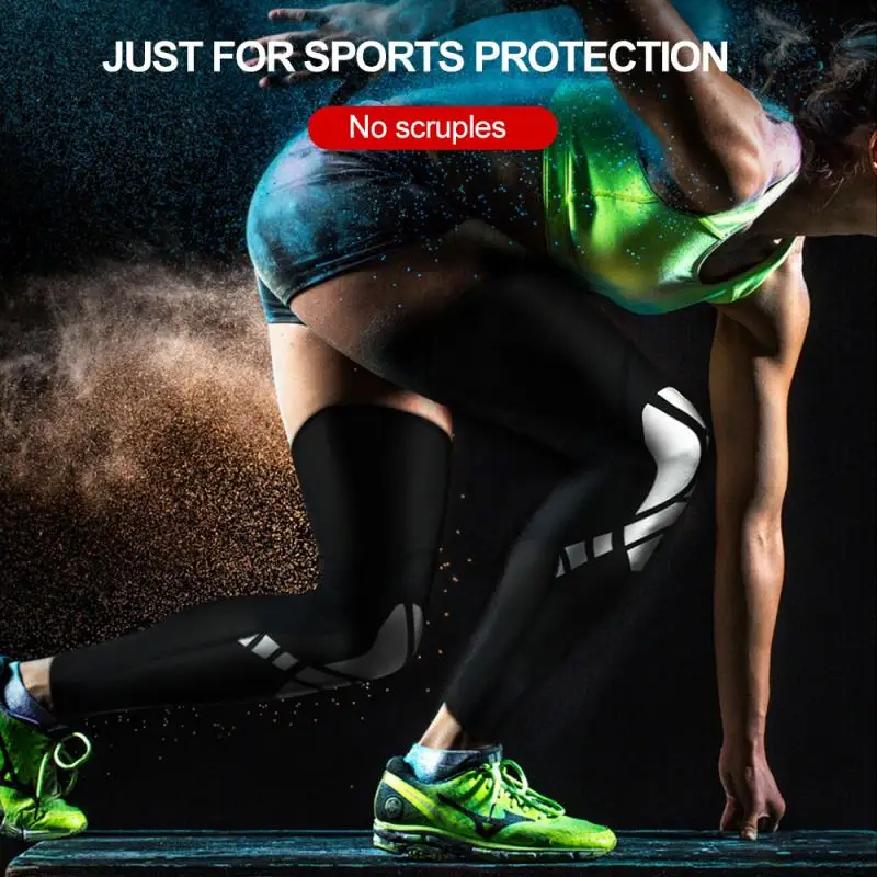 Спортивные гетры силиконовые профессиональные длинные до колена с рукавом