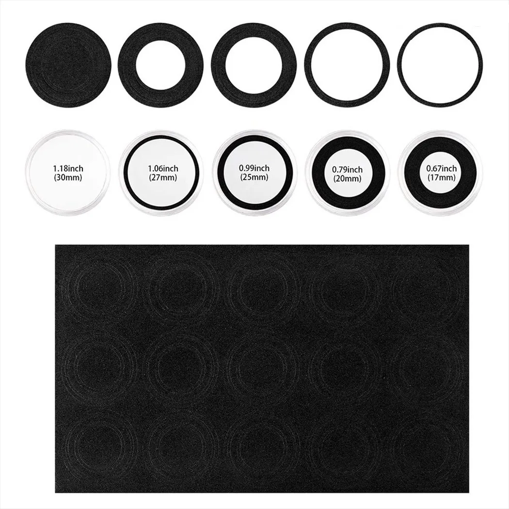 

100Pcs 17/20/25/27/30mm Gasket Pads Coin Capsule Protect Case Holder Storage Box