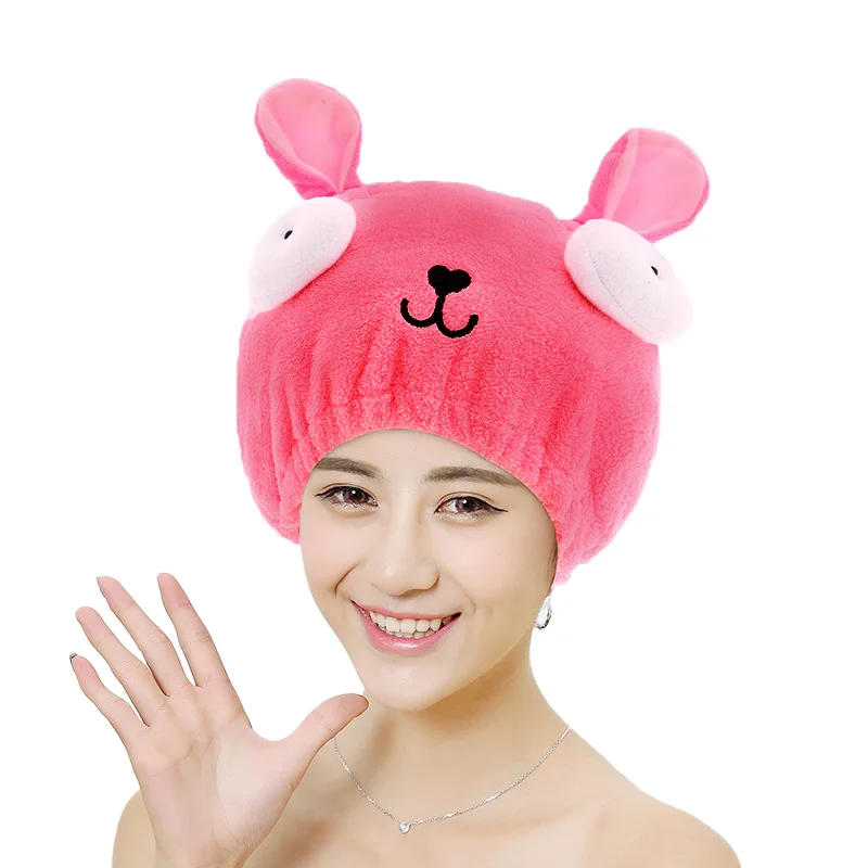 Микрофибра сухая шапочка для волос милая душа с большими глазами быстросохнущая