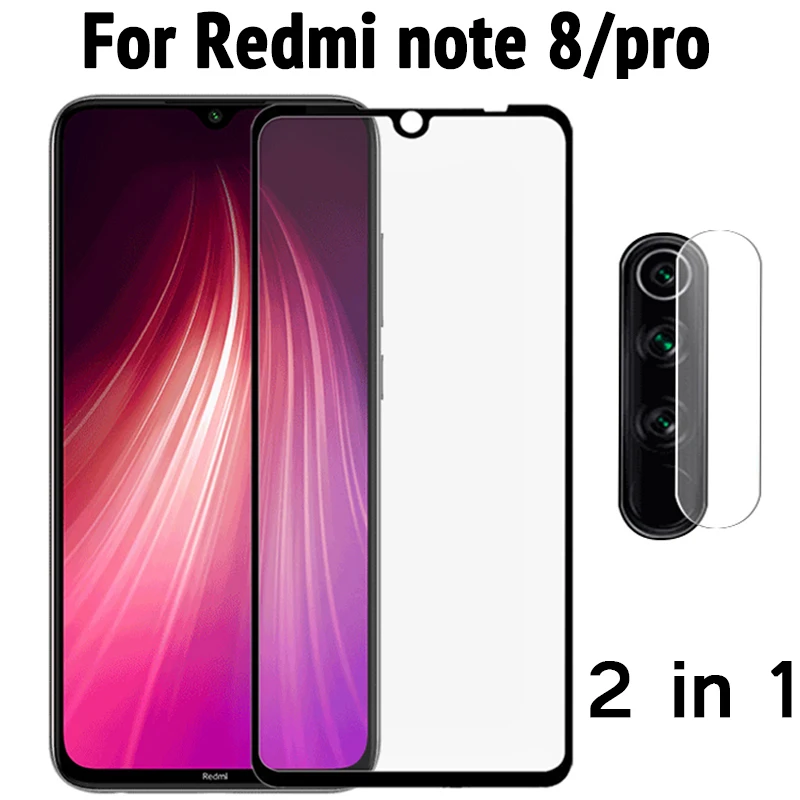 2 в 1 закаленное стекло 9D для Xiaomi Redmi Note 8 Pro защита экрана защитное xiomi red mi