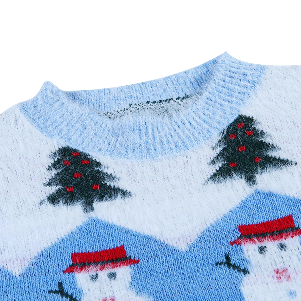 

Christmas Sweater for Women Casual Crew Neck Snowman Tree Cardigan Tunic Knit Sweaters Pullover Tops One Size