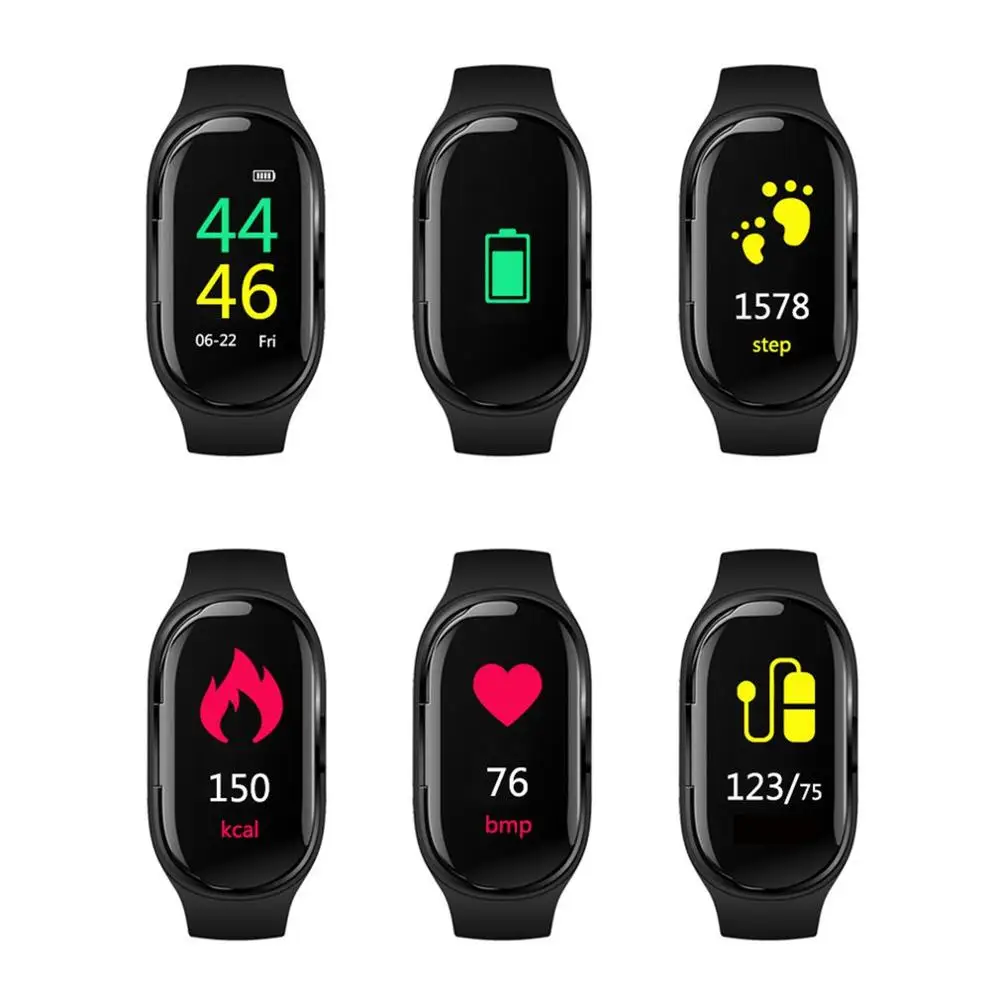 

M1 Smart Bracelet Dual Wireless Headsets Sports Colorful Screen Heart Rate Monitoring App Message Reminder