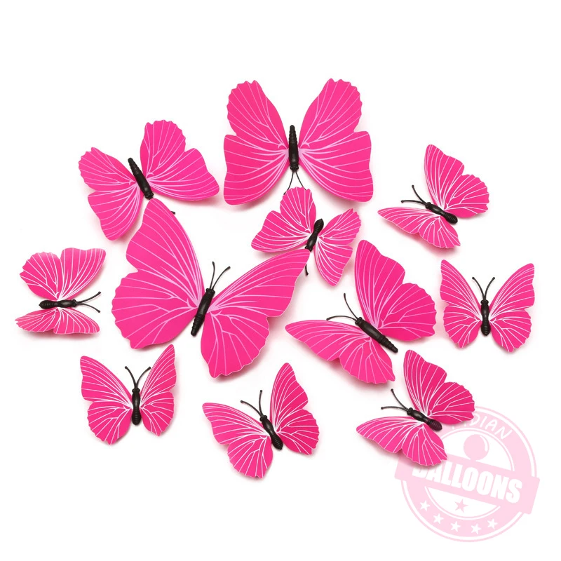 20 шт./компл. ПВХ сплошной Цвет Бабочка 3D Трехмерная имитация искусственных