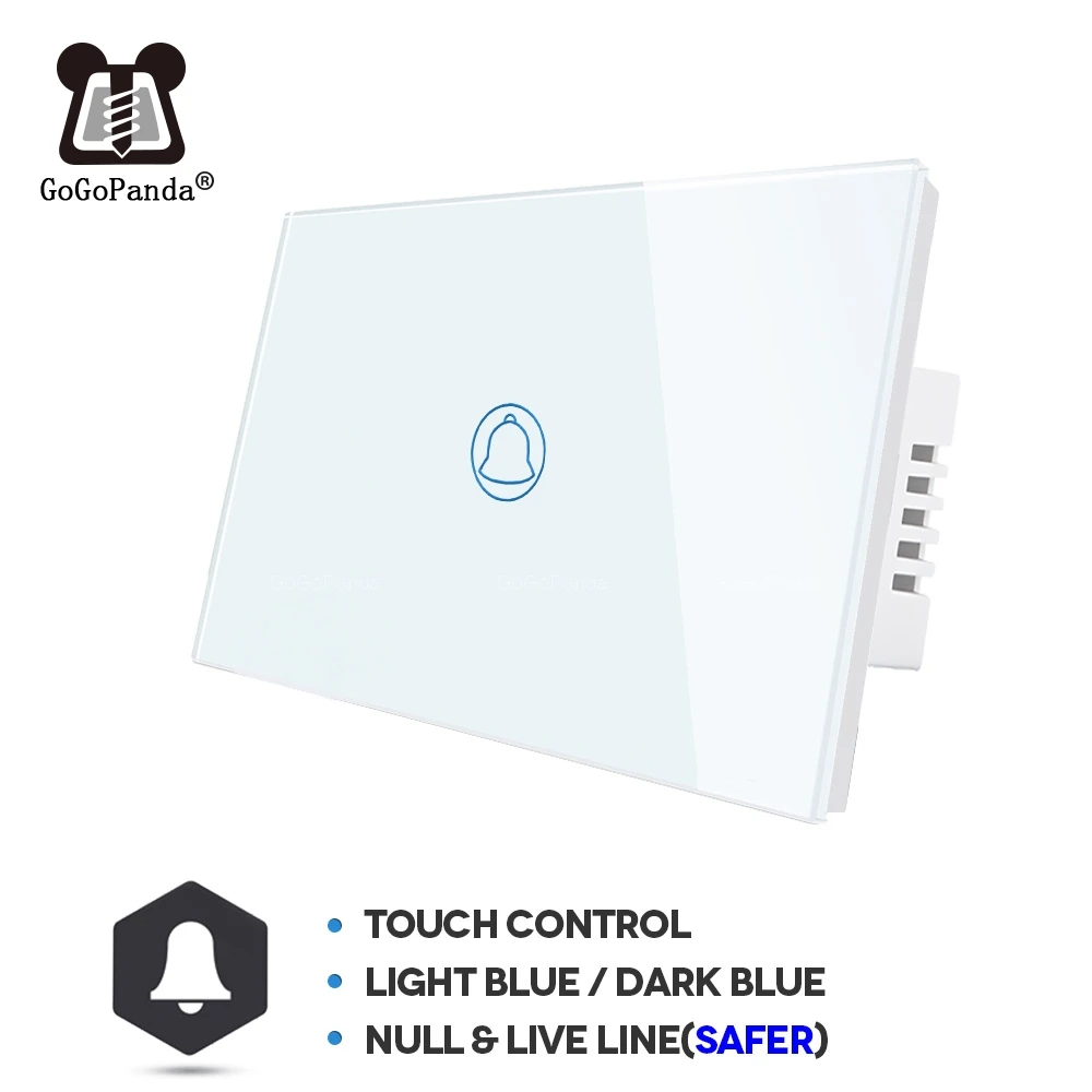 

US Standard Door Bell Switch 1 2 3Gang 1way Wall Ring Controller Smart Automation Waterproof Switch 220V