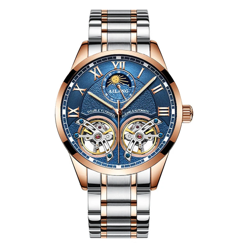AILANG дизайн швейцарские часы мужские механические watch men водонепроницаемые clock mechanism командирские часы мужские спортивные tourbillon часовой механизм стимпанк часы последняя мода - Цвет: 9
