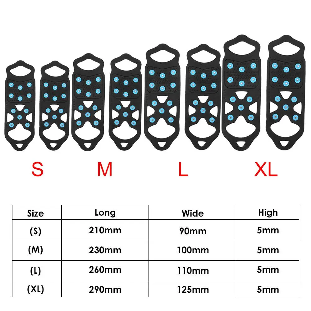

Durable Shoe Crampons Not Easy to Damage 11 Studs Walk Traction Cleats Anti Slip Crampons Over Shoe Boot Ice Snow Grips Walk