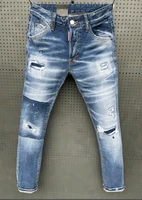 2021 genuine dsquared2 designer retro motorcycle mens rest cave jeans mens pants slim fitting dsq069