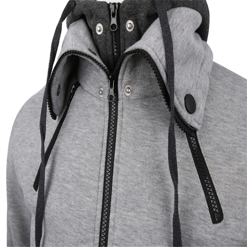 

RUELK Zipper Men's Jacket Autumn And Winter Casual Jacket Bomber Jacket Scarf Collar Fashion Hooded Men's Fit Hoodie S-3XL