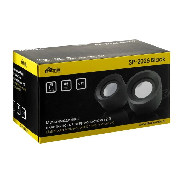 Computer speakers 2.0 Ritmix SP-2026 2x2.5 W USB black 4843513 Consumer Electronics Portable Audio Video sima land Speakers simaland Speaker Music |