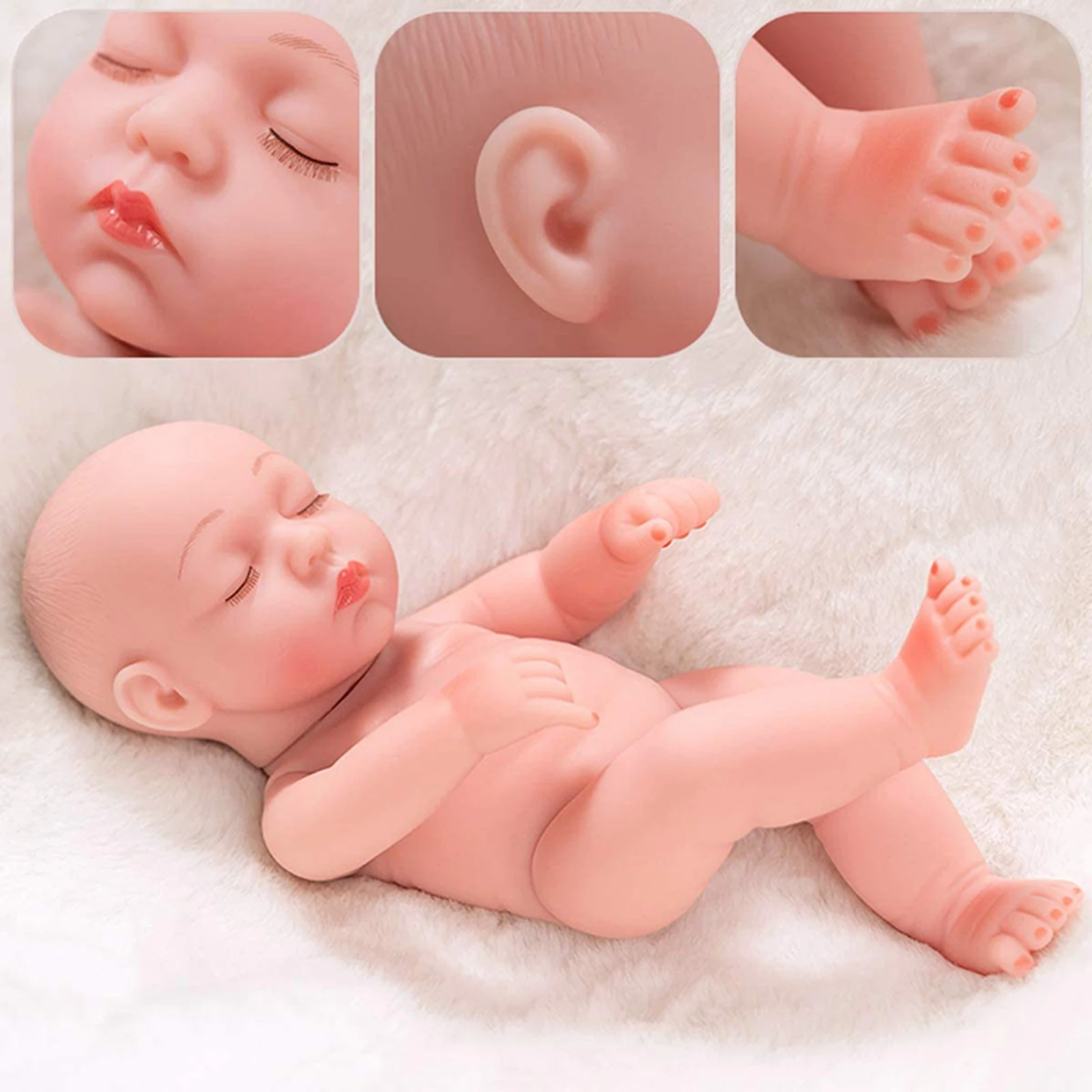 

25CM Baby Emulated Doll Soft Children Reborn Baby Doll Toys Girl Birthday Gift Decorative Ornaments Soft Silicone Vinyl Ne