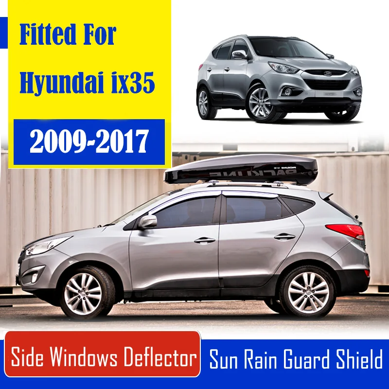 

Козырьки солнцезащитные хромированные для Hyundai ix35 2009-2017, 1 комплект