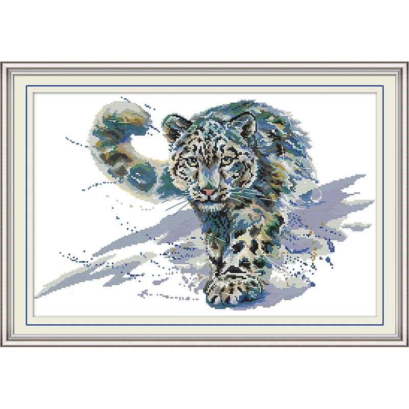 Everlasting Love Snow Leopard 3 китайские наборы крестиков экологический хлопок Печатный 14CT DIY