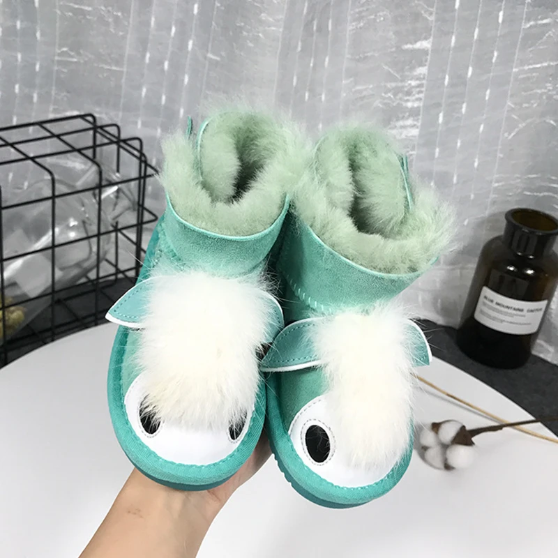 Dolakids симпатичная детская обувь для мальчиков и девочек с овечьим мехом