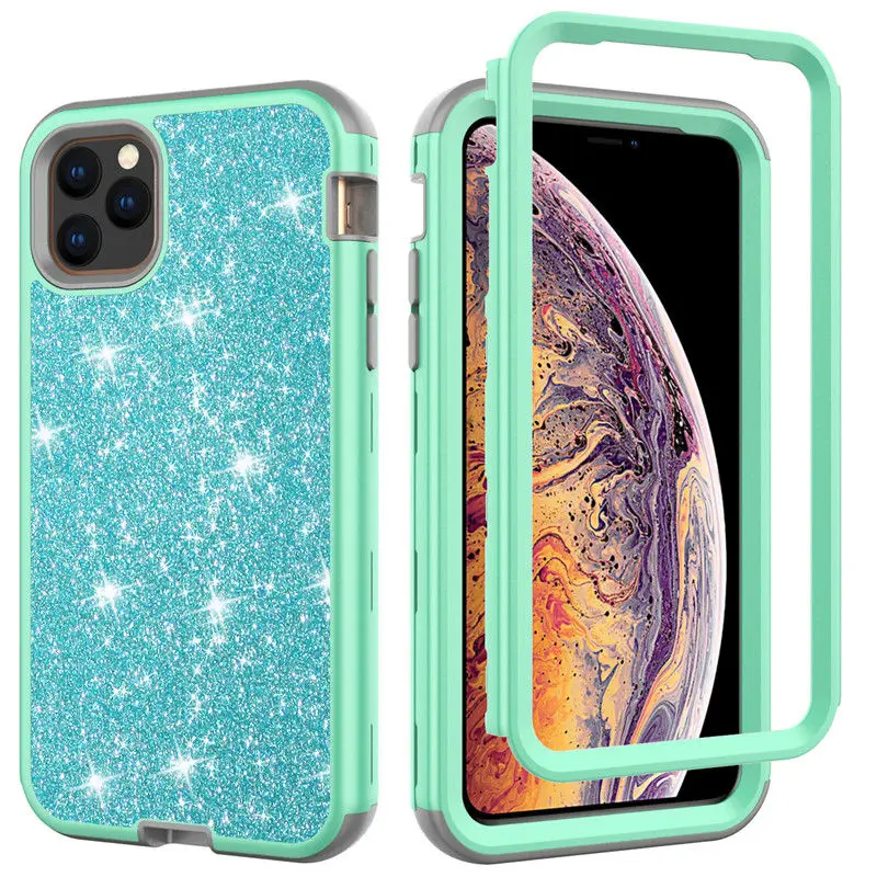 Блестящий 360 сверхмощный защитный чехол для iPhone 12 Mini Pro Max 11Pro противоударный