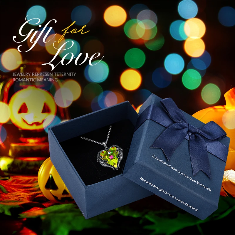 P0902L in box CDE дизайн, крылья ангела, украшенные кристаллами Swarovski, подвеска в форме сердца, ожерелье, ювелирное изделие, подарок на день Святого Валентина - Цвет камня: P0902L in box