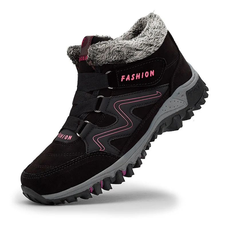 

2021 Large Size Increase Couple Snow Boots Winter Plus Velvet Warm Men And Women Outdoor Cotton Shoes To Help Sports Cotton
