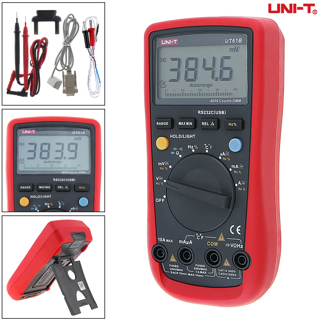 UNI-T UT61B 3999 отсчетов ЖК-Дисплей Точный Цифровой мультиметр с RS232C / USB интерфейс