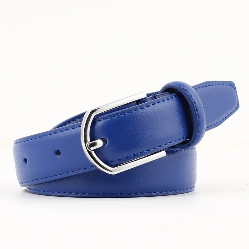 royal blue Женский пояс, модные поясные ремни из натуральной кожи, металлические пряжки, ремни для дам, платье для отдыха, джинсы, дикая талия 105 см - Color: royal blue