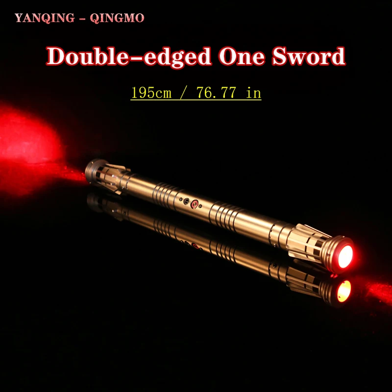

2021 New Lightsaber Double-edged Sword Light Saber Force Fx Lighting Heavy Foc Lock Up Metal Handle Led Red Light 195 Cm Toys